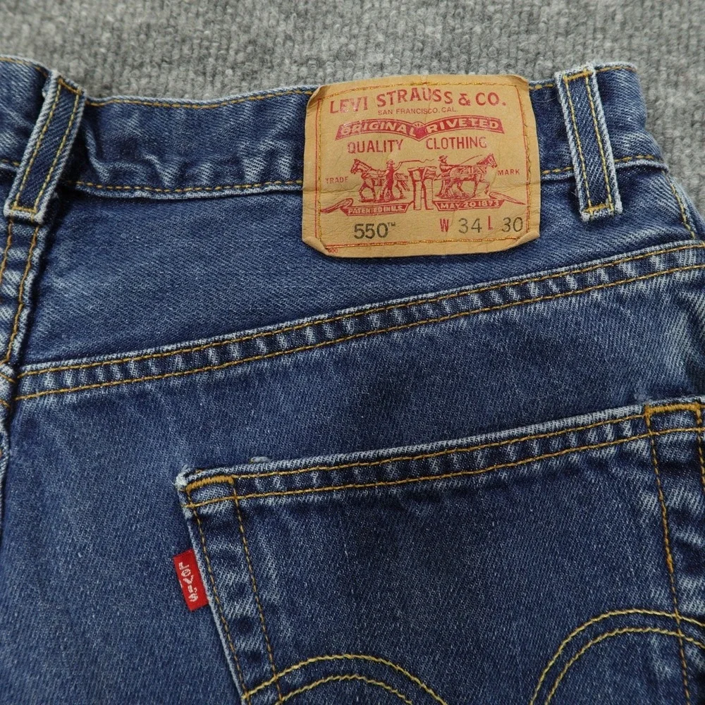 Vintage Levi's 550 Jeans Mens 34x30 Blue Relaxed Fit Tapered Leg Medium Wash Y2K